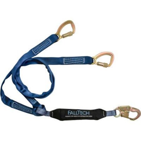 FALLTECH FallTech WrapTech 6' Shock Absorbing Lanyard, with 1 Snap Hook and 2 Carabiners 8241Y